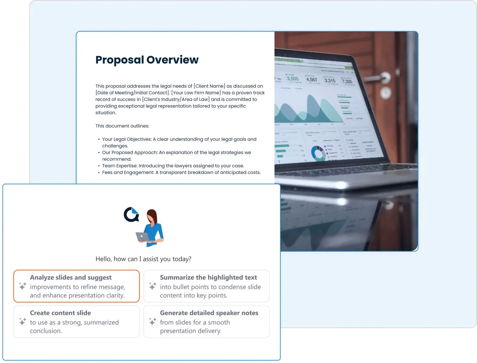 Use prompts to easily assemble presentations