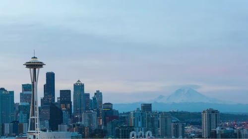 The Seattle city skyline.